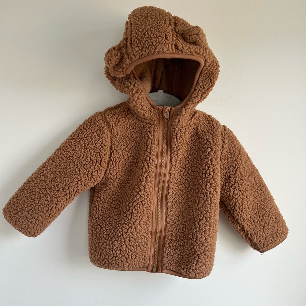Cozy Teddy Bear Hooded Jacket - Brown